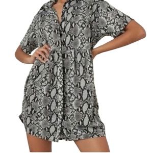 Missguided Oversized Snake Print Dress